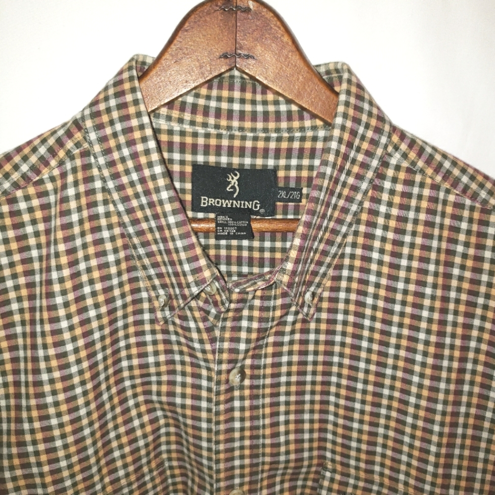 Browning Men's Multicolored Plaid Long Sleeve Button Down Shirt Size 2XL